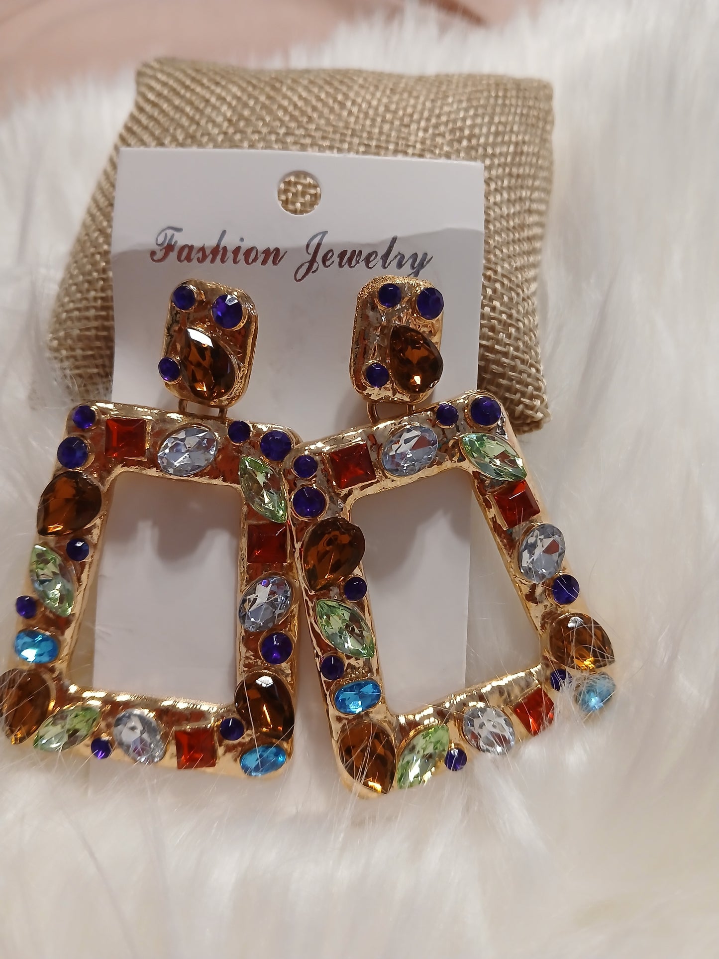 Geometric square earrings