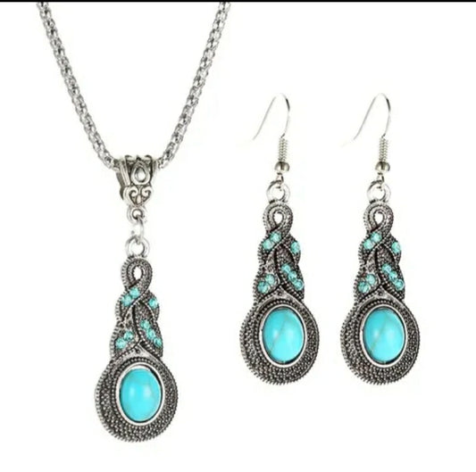 Beautiful real necklace and earrings set