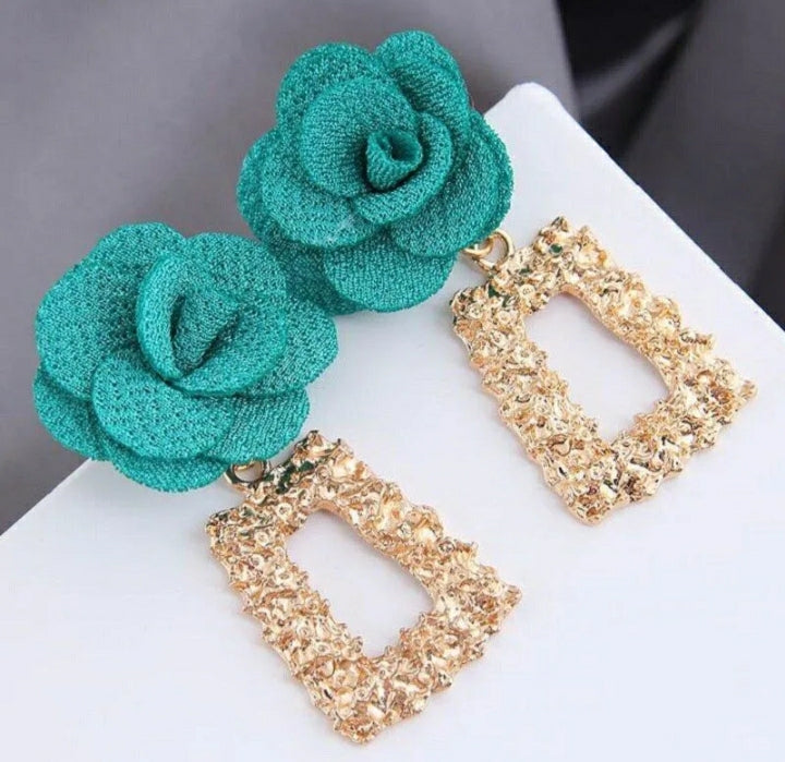 Beautiful floral geometric earrings