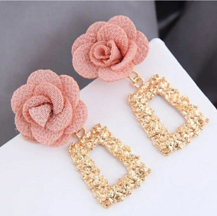 Beautiful floral geometric earrings